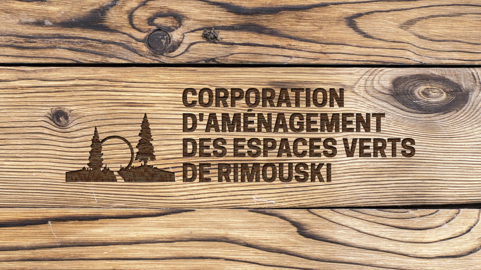 Corporation d'aménagement des espaces verts de Rimouski - Simulation d'une gravure sur bois