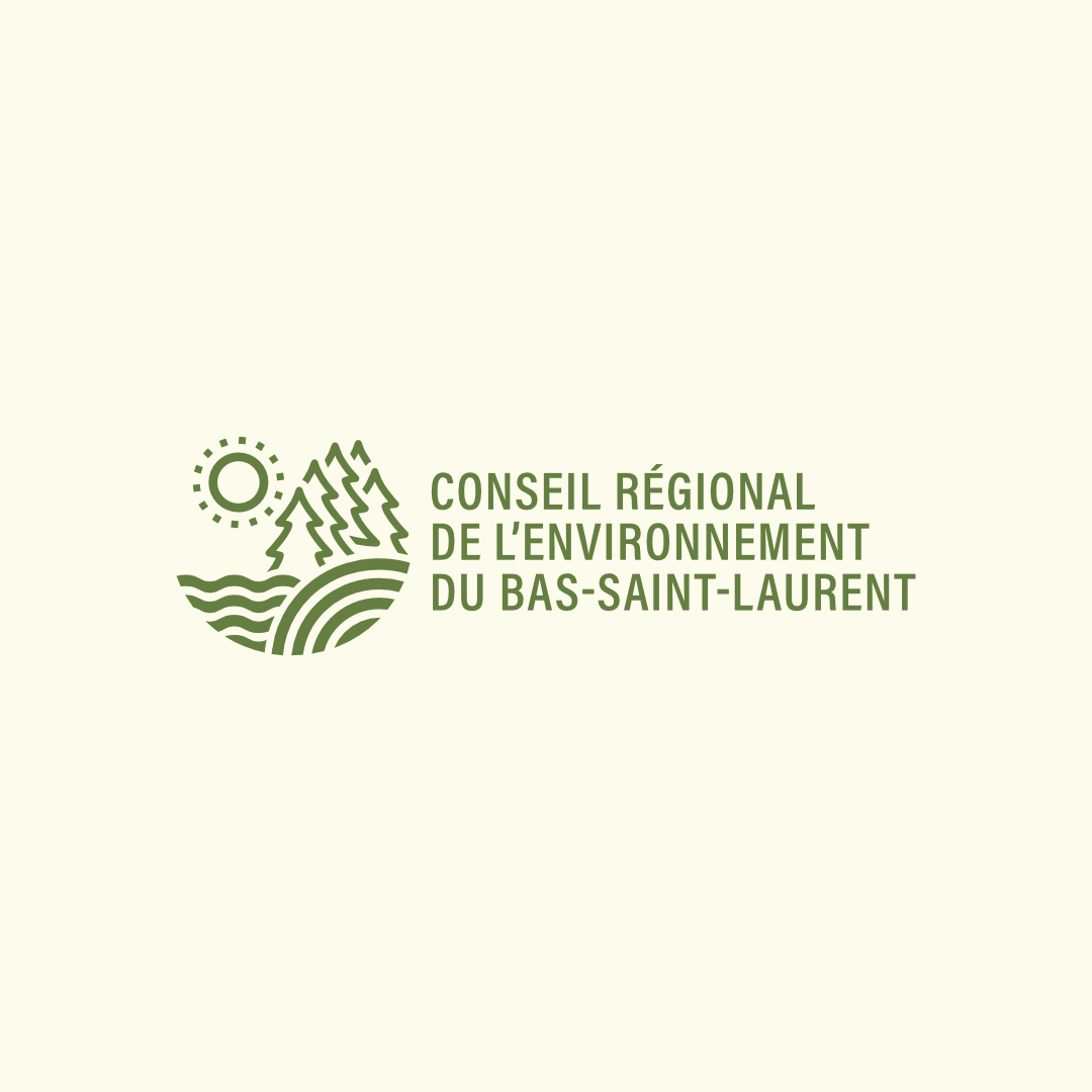Conseil régional de l'environnement du Bas-Saint-Laurent - Logo sur fond beige