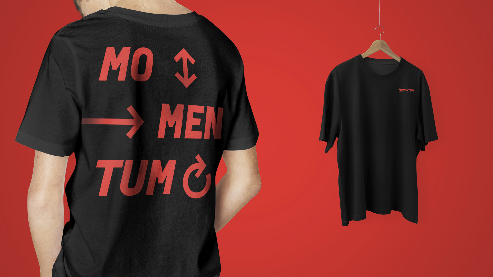 Momemtum - identité visuelle - Rendu d'un t-shirt