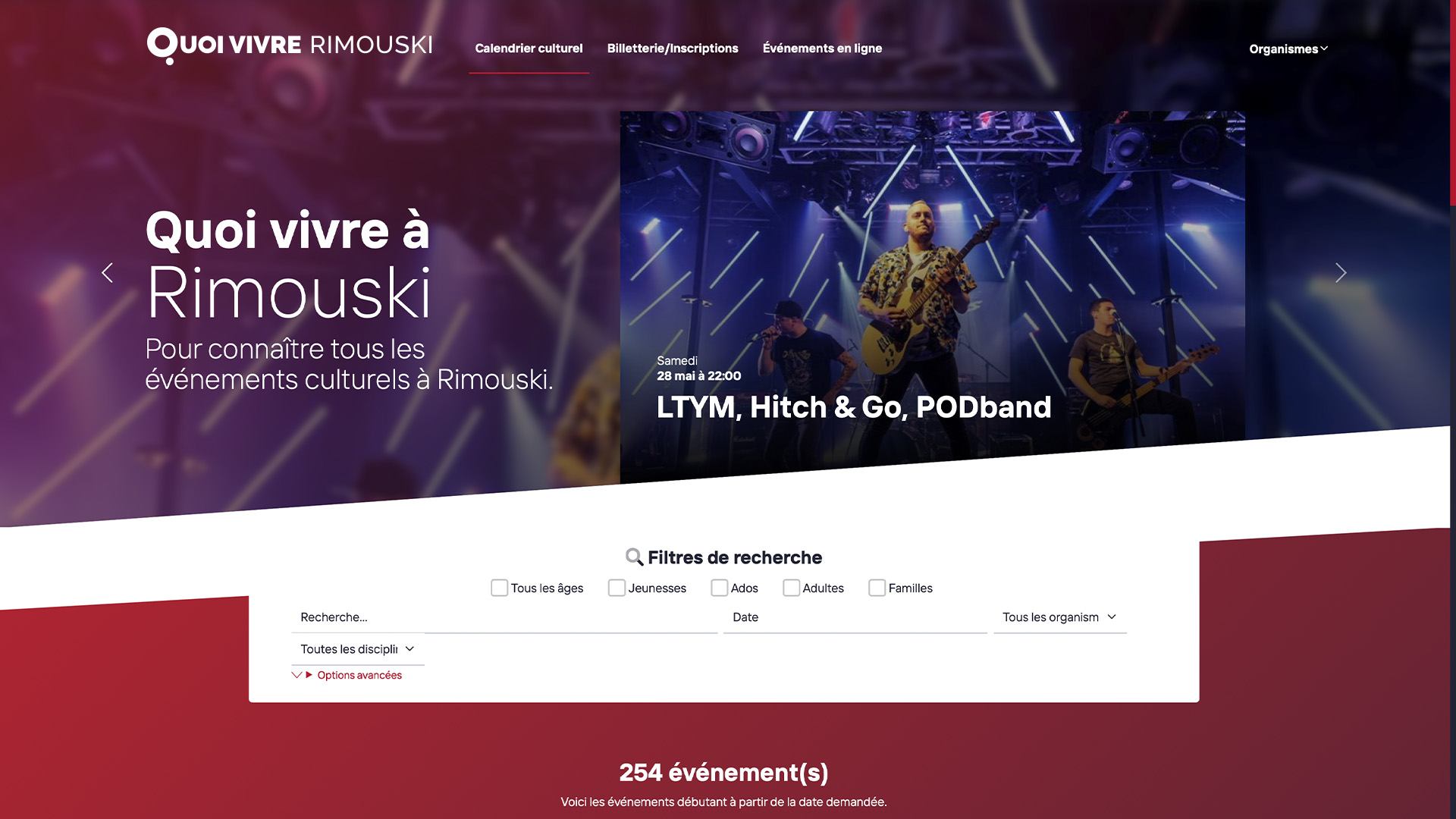 Quoi vivre Rimouski - Site web et plateforme de Quoi vivre Rimouski