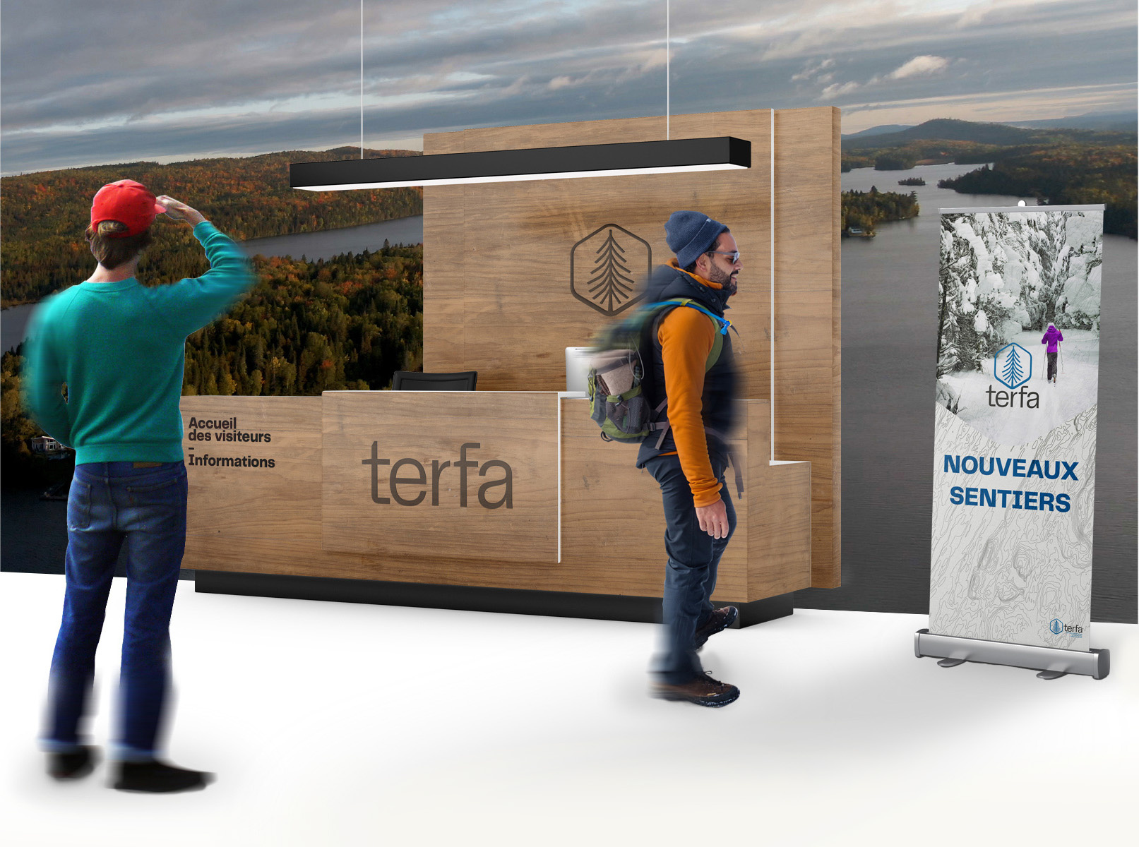 Terfa - identité de marque - kiosque d'accueil